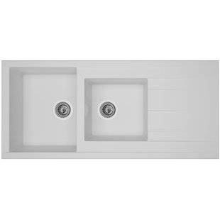 Spoelbak Cube 2 Bakken 110x50x21cm Composiet Wit