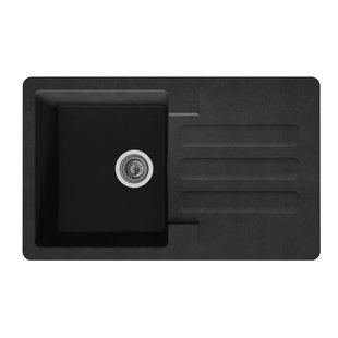 Spoelbak Vogua 1 Bak 81x50x21cm Composiet Zwart