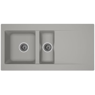 Spoelbak Einna 1,5 Bak 100x50x20cm Composiet Betongrijs