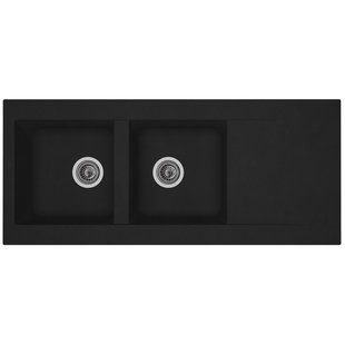 Spoelbak Einna 2 Bakken 116x50x20cm Composiet Zwart