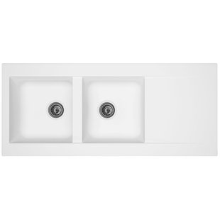 Spoelbak Einna 2 Bakken 116x50x20cm Composiet Wit