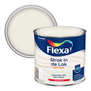 Flexa Strak In De Lak Hoogglans Gebroken Wit Ral9010 250ml