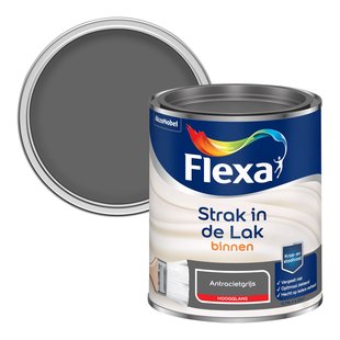 Flexa Strak In De Lak Hoogglans Antracietgrijs 750ml