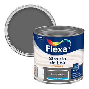 Flexa Strak In De Lak Zijdeglans Antracietgrijs 250ml