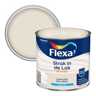 Flexa Houtlak Strak In De Lak - Zijdeglans - Crème Wit Ral 9001 - 250ml