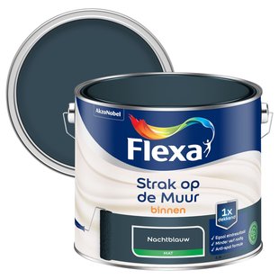 Flexa Strak Op De Muur Muurverf - Mat - Nachtblauw (2019) - 2,5l