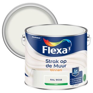 Flexa Strak Op De Muur Muurverf - Mat - Fris Wit / Ral 9016 - 2,5l