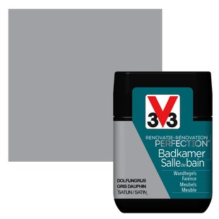 V33 Renovatie Perfection Keuken- En Badkamerverf - Zijdeglans - Dolfijngrijs - 75ml
