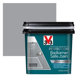 V33 Badkamerverf Renovatie Perfection Zijdeglans Dolfijngrijs 750ml