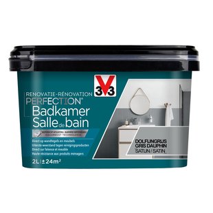 V33 Badkamerverf Renovation Perfection Dolfijngrijs Zijdeglans 2l