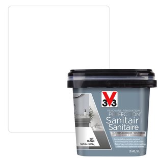 V33 Sanitairverf Renovatie Perfection Wit Zijdeglans 1l