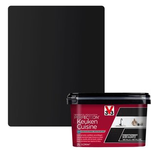 V33 Keukenverf Renovatie Perfection Zijdeglans Metallic Kwartszwart 2l