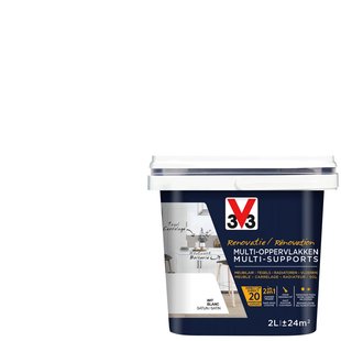 V33 Renovatie Multi-oppervlakken Verf - Zijdeglans - Wit - 2l