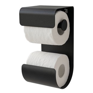 Sealskin Toiletrolhouder Brix - Rvs - Vrijstaand - Met Klep - Zwart