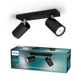 Philips Plafondspot Kosipo Zwart 2xgu10