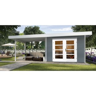 Weka Tuinhuis Met Overkapping 126+ Type B Gr2 Grijs 300x645cm