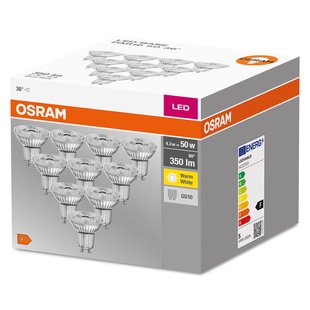 Osram Ledspot Led Base - Warm Wit - Gu10 - 4,3w - 10 Stuks