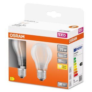 Osram Ledlamp Peertje Retrofit - D6cm - Warm Wit - E27 - 7,5w - 2 Stuks