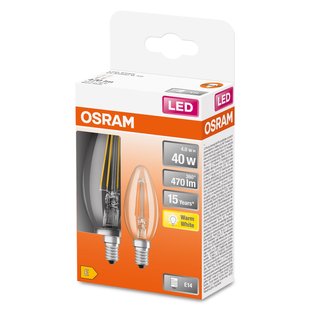 Osram Ledfilamentlamp Kaars Retrofit Classic - D3,5cm - Warm Wit - E14 - 4w