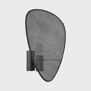 wandlamp Screen, 42 cm hoog, zwart, rotan MARKET SET - Woonkamer - Designer - Hout