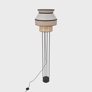 Singapour vloerlamp, nude MARKET SET - Woonkamer - Designer - Stof - Met lampenkap