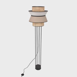 Singapour DBL vloerlamp, nude MARKET SET - Woonkamer - Designer - Hout - Met lampenkap