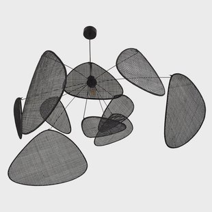 Screen XL hanglamp, 60 cm, zwart, rotan MARKET SET - Woonkamer - Designer - Hout - 1 lamp