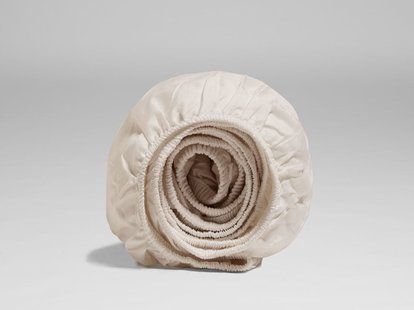 Yumeko Hoeslaken extra hoog katoen satijn natural 160x200x40 100% biologisch en fairtrade katoen, satijn geweven