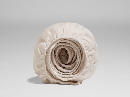 Yumeko Hoeslaken extra hoog katoen satijn natural 180x210x40 100% biologisch en fairtrade katoen, satijn geweven