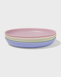HEMA Bordjes ⌀18.5cm kunststof pastel - 4 stuks (multicolor)
