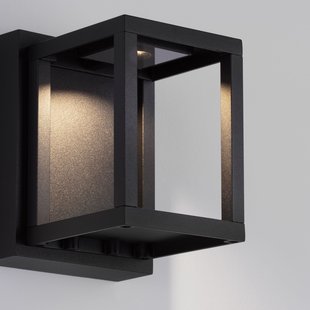 Nova Luce Prive - buiten wandverlichting - 10 x 13 x 12 cm - 9W LED incl. - IP65 - zandzwart