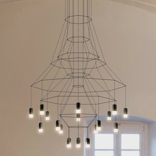 Wireflow LED hanglamp, zwart, 279 cm Vibia - Woonkamer - Designer - Metaal - Meerdere lampen