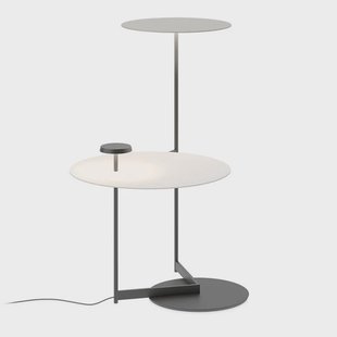 Flat LED vloerlamp 90 cm grijs L1, dimbaar Vibia - Woonkamer - Scandinavisch - Metaal