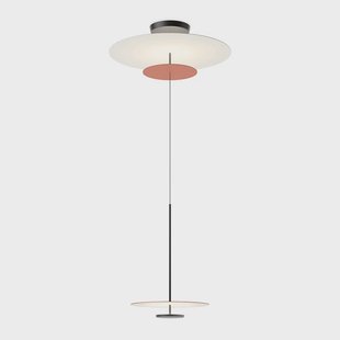 Flat LED hanglamp 3-lamps Ø 90 cm terracotta Vibia - Woonkamer - Modern - Metaal - Meerdere lampen