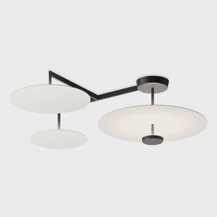 Flat LED plafondlamp 4-lamps Ø 55 cm wit Vibia - Woonkamer - Scandinavisch - Metaal