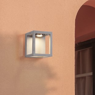 Nova Luce Bev - buiten wandverlichting - 17 x 20 x 17 cm - 5W LED incl. - IP65 - grijs