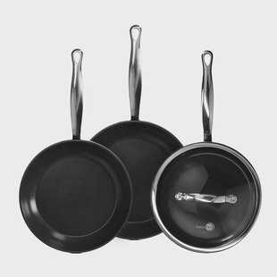 GreenPan - Barcelona Pro 4-delige Pannenset 20/24/24 cm - 2 koekenpannen + stoofpan met deksel