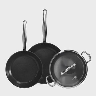 GreenPan - Barcelona Pro 4-delige Pannenset 24/28/30 cm - 2 koekenpannen + stoofpan met deksel