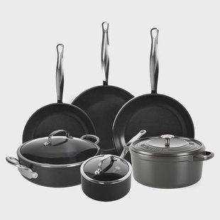 GreenPan - Barcelona Pro XXL 8-delige Pannenset 18/20/28/30/28/28 cm - steelpan met deksel + 2 koekenpannen + stoofpan met deksel + wokpan + braadpan