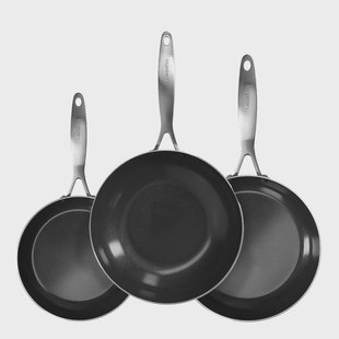 GreenPan - Geneva 3-delige Pannenset 18/24/28 cm - 2 koekenpannen + wokpan