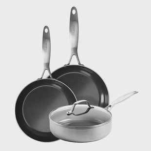 GreenPan - Geneva 4-delige Pannenset 24/24/28 cm - koekenpan + stoofpan met deksel + wokpan
