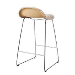 Gubi GUBI 3D Barkruk RVS/Lupo Special Boucl&eacute; 009 Gestreept