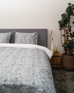 Sale - Kayori Kiayo - Dekbedovertrek - Katoensatijn - 260/200-220 - Zilver