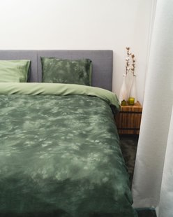 Sale - Kayori Yuni - Dekbedovertrek - Katoensatijn - 260/200-220 - Groen