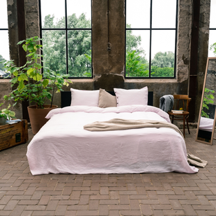 Sale - Kayori Nikko - Dekbedovertrek - Linnen -140/200-220 - Zachtroze