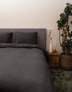 Sale - Kayori - Kenji - Dekbedovertrek - Jersey - 260/200-220 - Antracite
