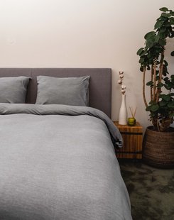 Sale - Kayori - Kenji - Dekbedovertrek - Jersey - 200/200-220 - Zilvergrijs