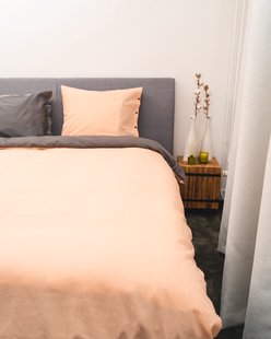 Sale - Kayori - Shiiba - Dekbedovertrek - Bamboe - 260/200-220-Peach/Antracite