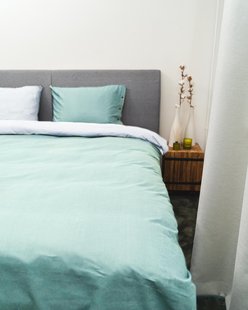 Sale - Kayori - Shiiba - Dekbedovertrek - Bamboe - 240/200-220 -Wit/Zachtgroen