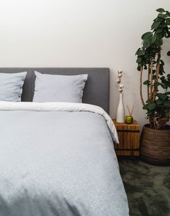 Sale - Kayori - Sakura - Dekbedovertrek - Katoensatijn -260/200-220-Lichtblauw